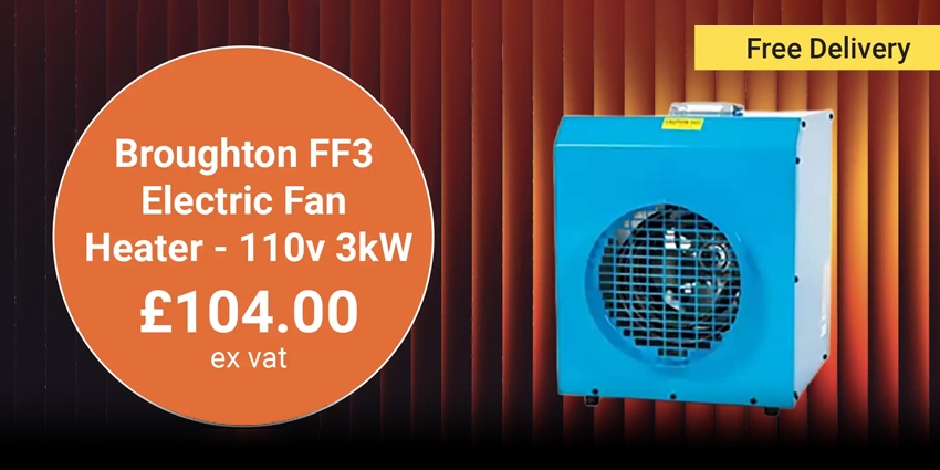 Broughton FF3 Electric Fan Heater - 110v