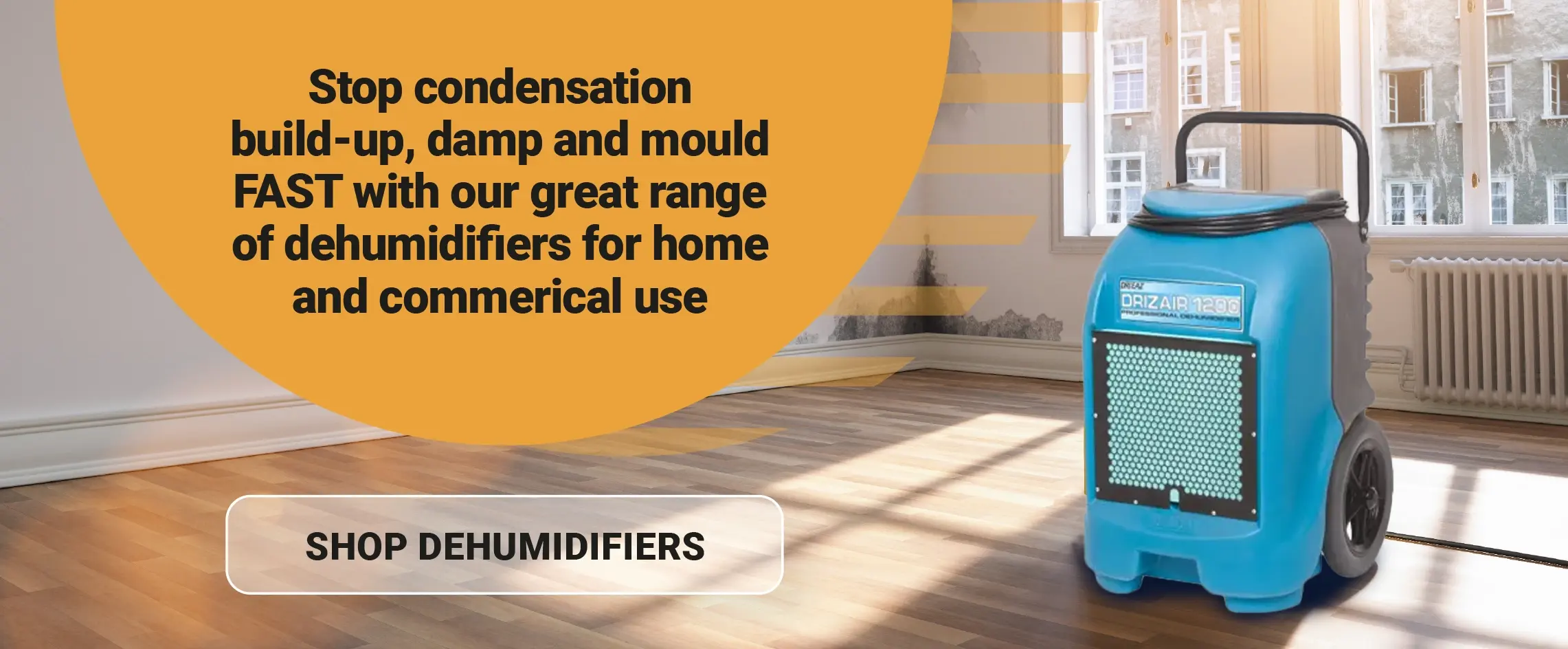 Stop Condensation build up, damp and mould FAST with our great range of dehumidifiers for home and commercial us. Shop Dehumidifiers