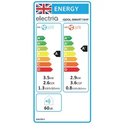 electriQ iQool-Smart 12HP Wall Mounted Air Conditioner and Heat Pump 230v