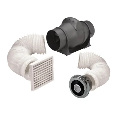 Airvent 477638 100mm Mixed Flow Fan with Timer and LED Shower & Light Kit