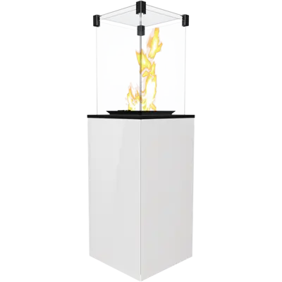 Kratki Real Flame Patio Heater - White Glass Base Panels - Manual