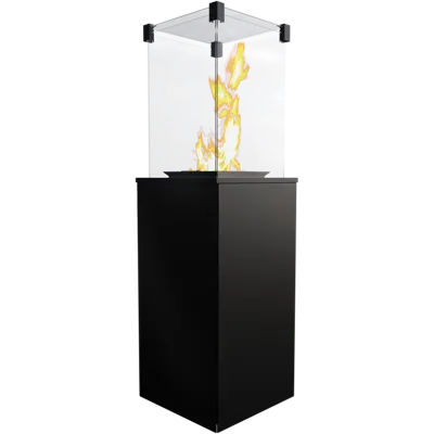 Kratki Real Flame Patio Heater - Black Steel Base Panels - Manual