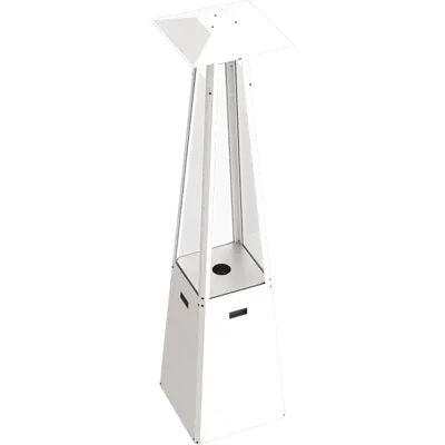 Kratki Umbrella Real Flame Pyramid Patio Heater - White with Brackets