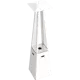 Kratki Umbrella Real Flame Pyramid Patio Heater - White with Brackets