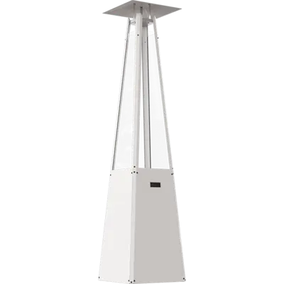 Kratki Umbrella Real Flame Pyramid Patio Heater - White with Brackets