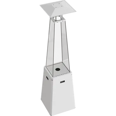 Kratki Umbrella Real Flame Pyramid Patio Heater - White