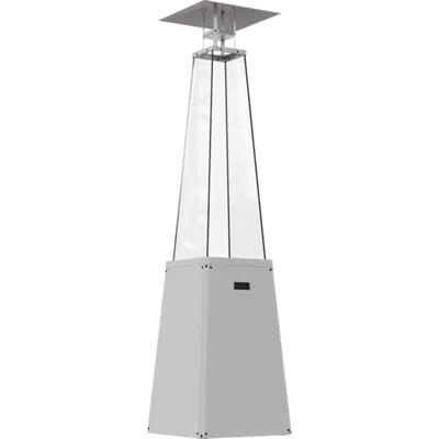 Kratki Umbrella Real Flame Pyramid Patio Heater - White