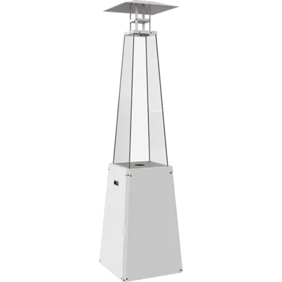 Kratki Umbrella Real Flame Pyramid Patio Heater - White