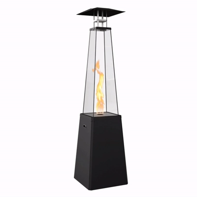 Kratki Umbrella Real Flame Pyramid Patio Heater - Black