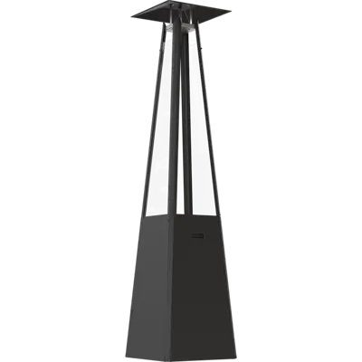 Kratki Umbrella Real Flame Pyramid Patio Heater - Black with Brackets