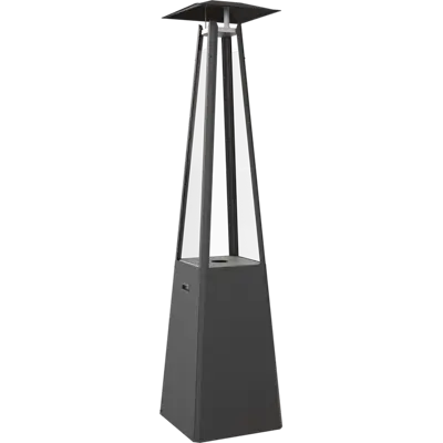 Kratki Umbrella Real Flame Pyramid Patio Heater - Black with Brackets