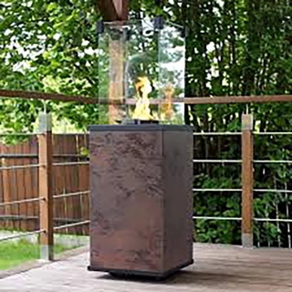 Kratki Real Flame Patio Heater - Quartz Sinter Base Panels (Natural Pietra Grey) - Manual