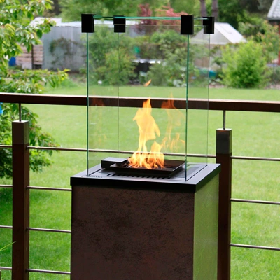 Woodford Gas Patio Heater with Black Steel Panels