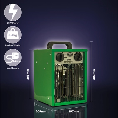 Prem-I-Air 2kW Industrial Electric Fan Heater 230v