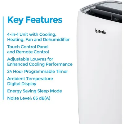 Igenix IG9919 4-in-1 9000BTU Portable Air Conditioner 230v